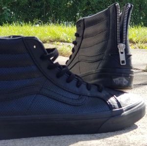 Vans black snake leather